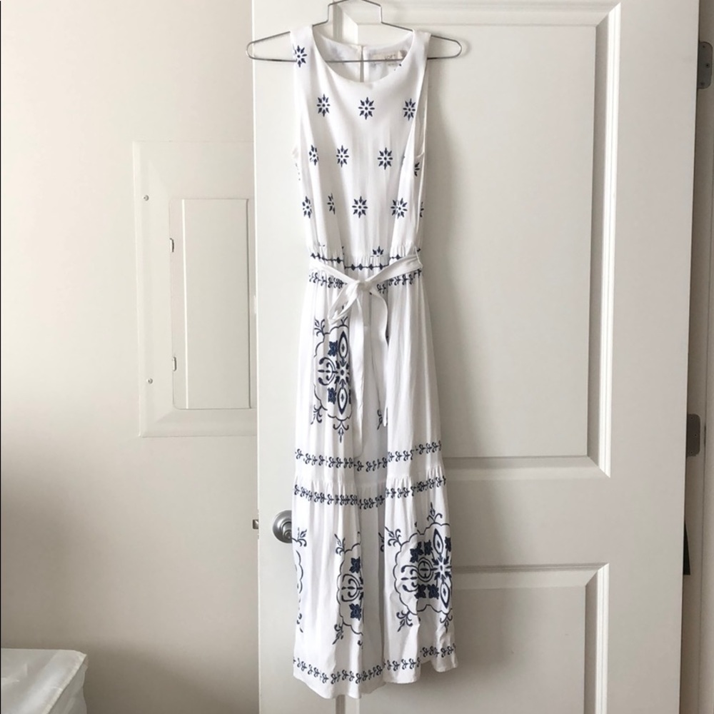 Loft Mosaic Tiered Maxi Dress